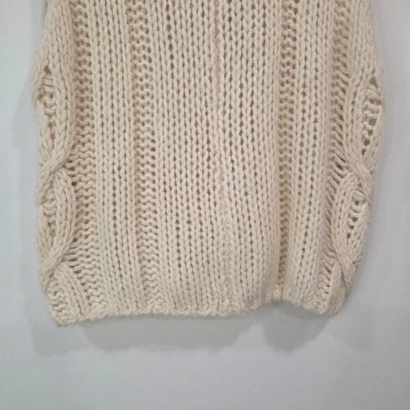 Zara Womens Cream Sweater Vest Size S Chunky Cable Knit Sleeveless Academia NWT - Picture 9 of 13